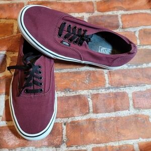 Vans Authentic Lo Pro Burgundy Maroon Canvas Sneakers Men's 9 Women's 10.5
